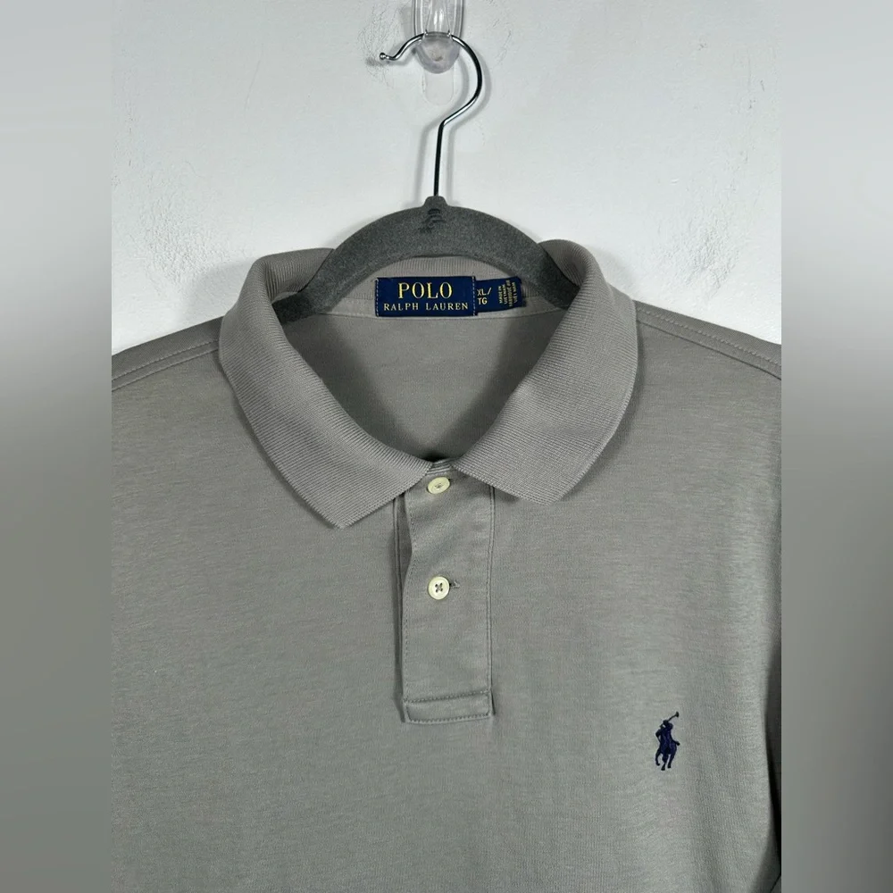 Polo Ralph Lauren Polo Shirt XL Gray Classic Logo Cotton‎ Short Sleeve